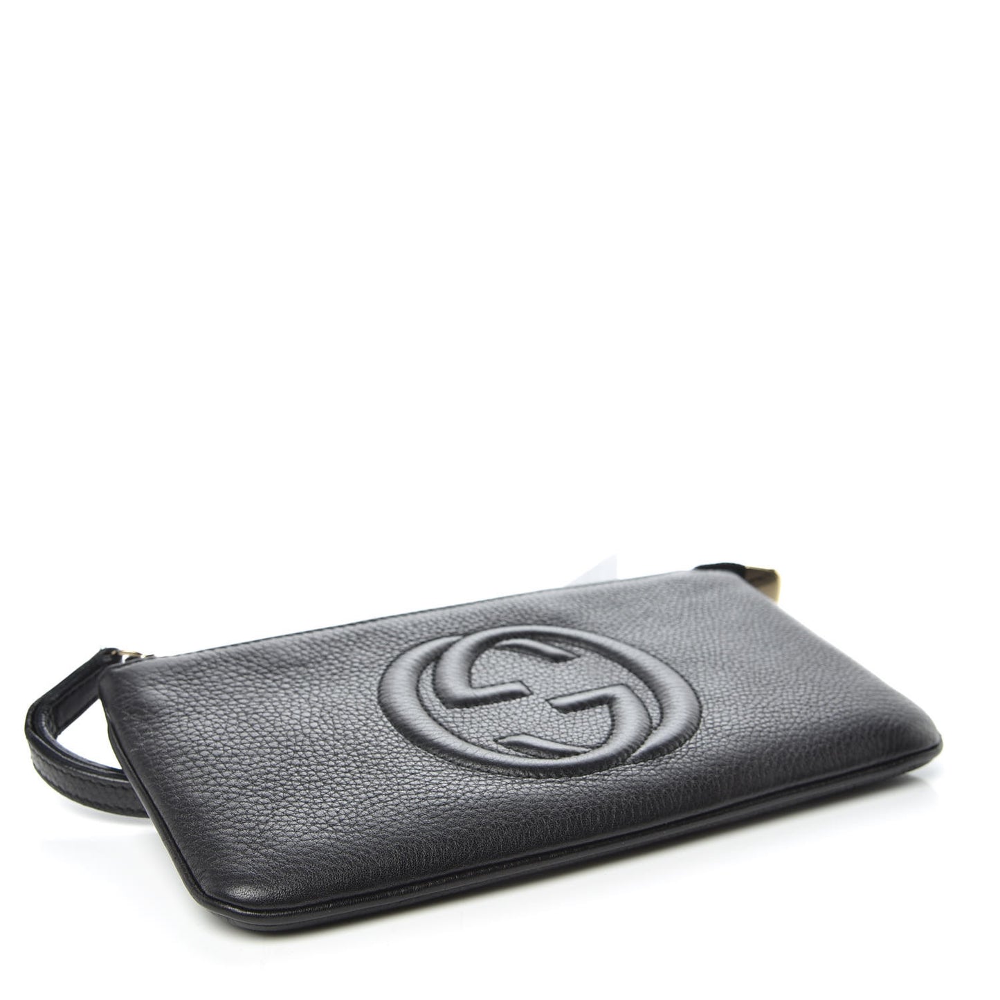 Pebbled Calfskin Soho Wristlet Black