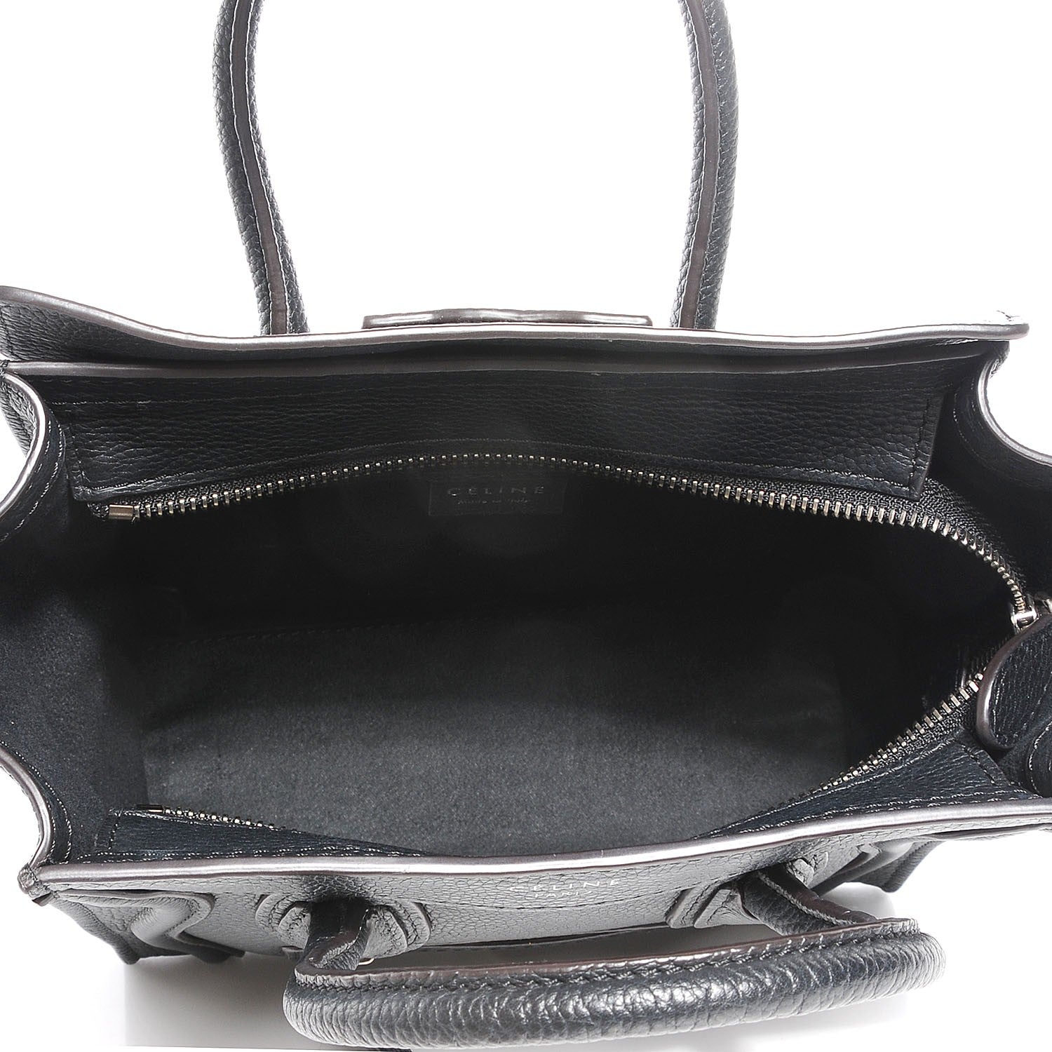 Celine Drummed Calfskin Nano Luggage Black 6 of 8