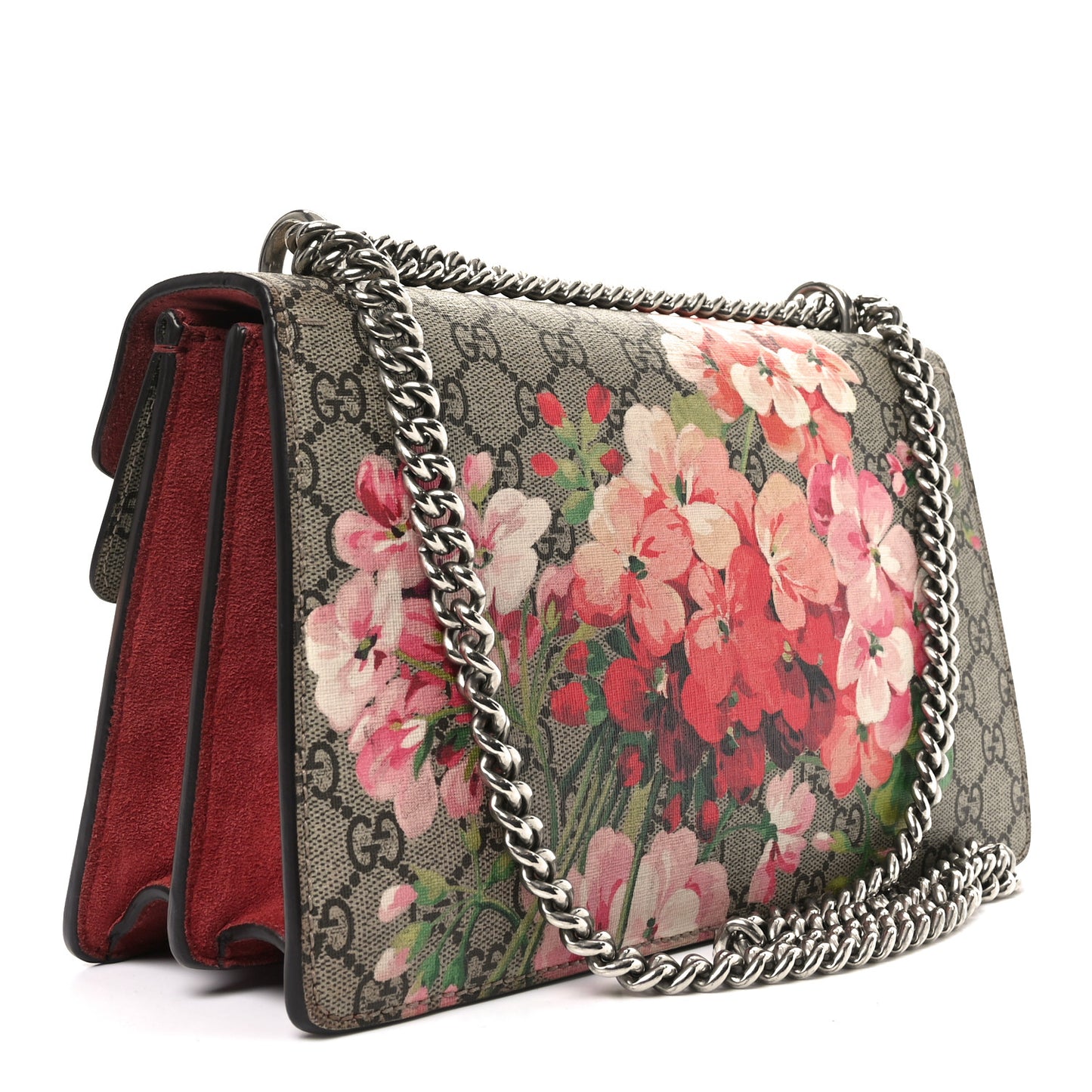 GG Supreme Monogram Blooms Small Dionysus Shoulder Bag Beige Multicolor Dry Rose