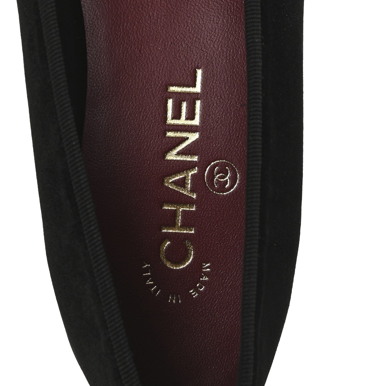 Chanel Suede Cap Toe CC Ballerina Flats 41 Black 8 of 9