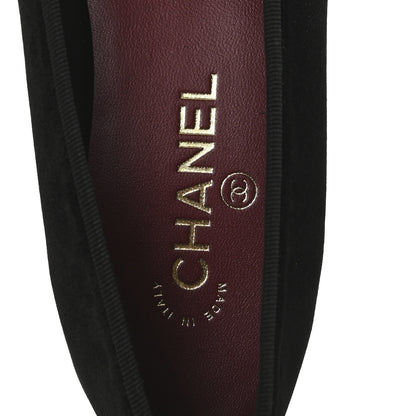 Chanel Suede Cap Toe CC Ballerina Flats 41 Black 8 of 9