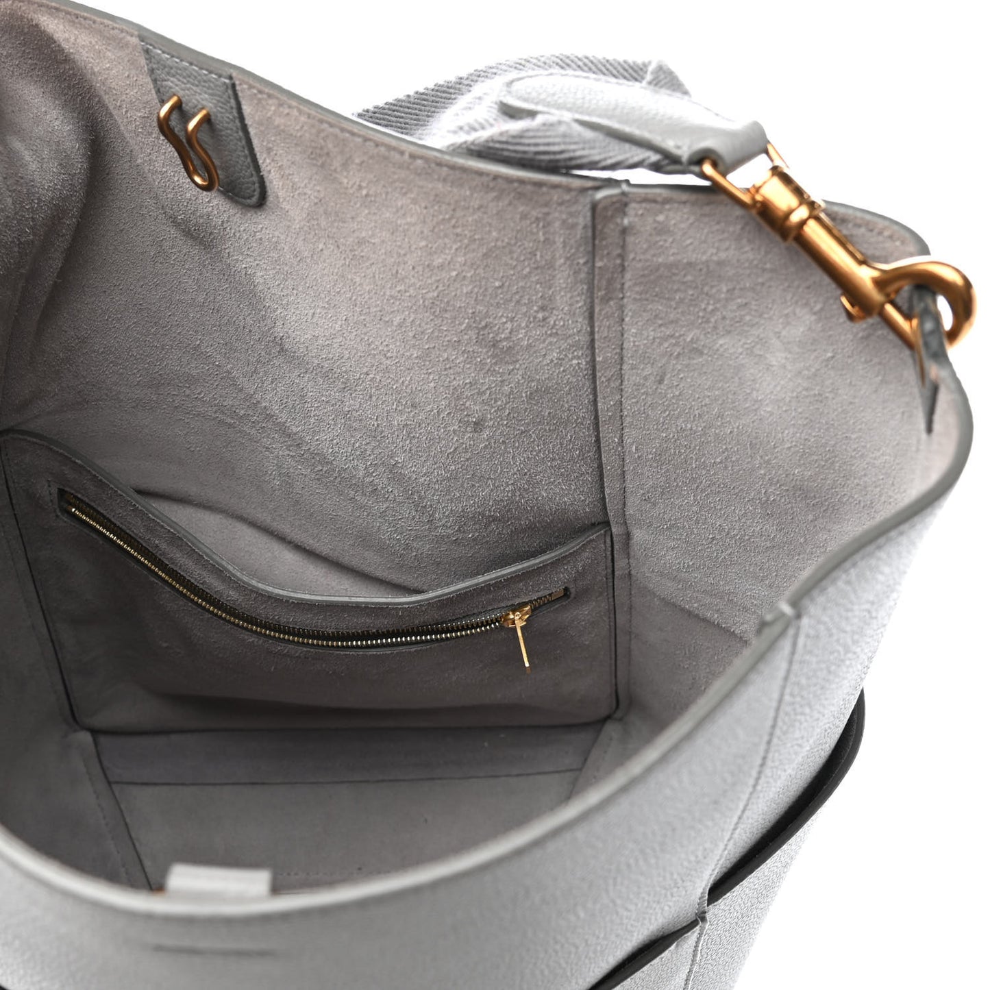 Soft Grained Calfskin Sangle Bucket Bag Cloud