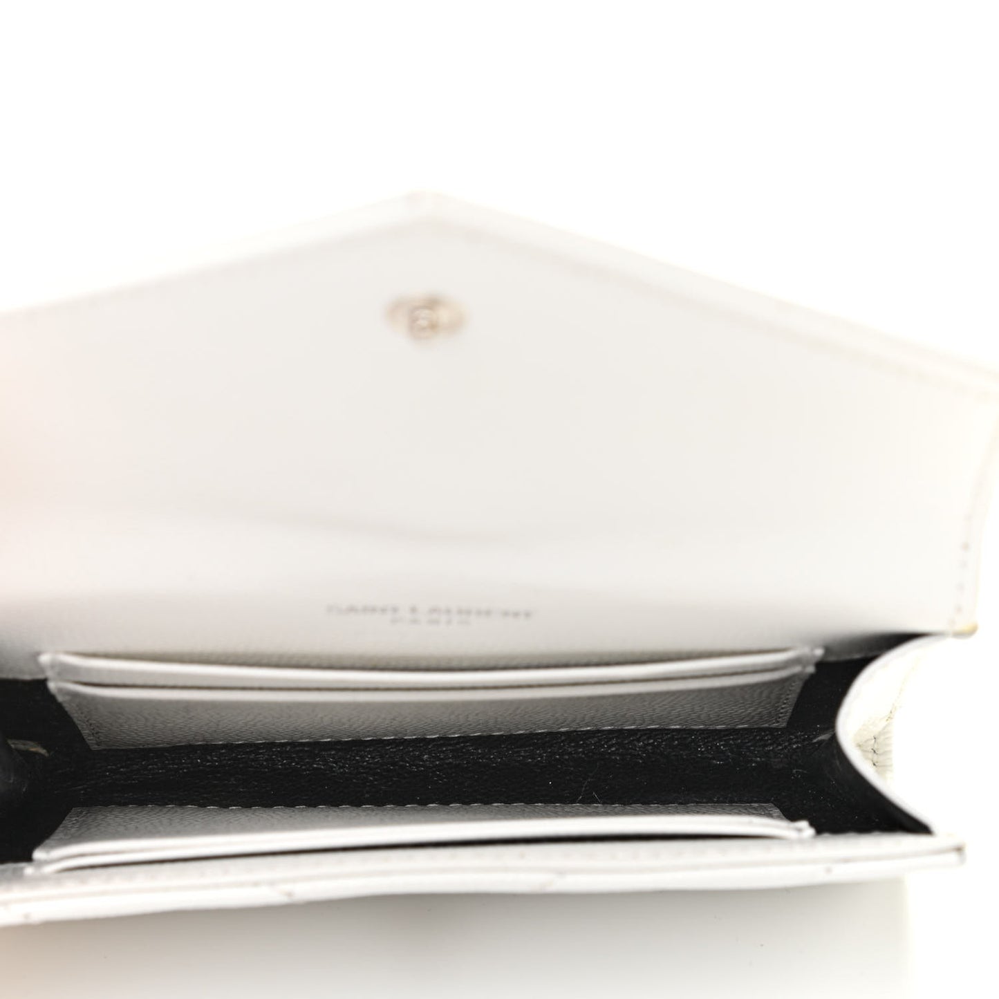 Grain De Poudre Matelasse Chevron Small Monogram Envelope Wallet Crema Soft