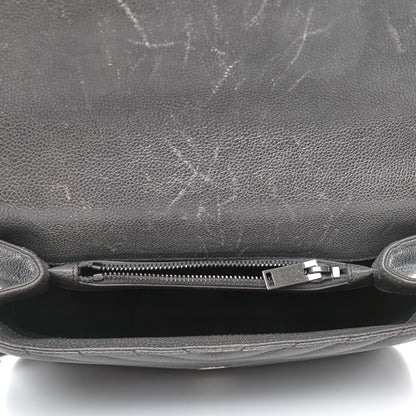 Saint Laurent Sheepskin Matelasse Chevron Monogram Medium College Bag Asphalt 4 of 11