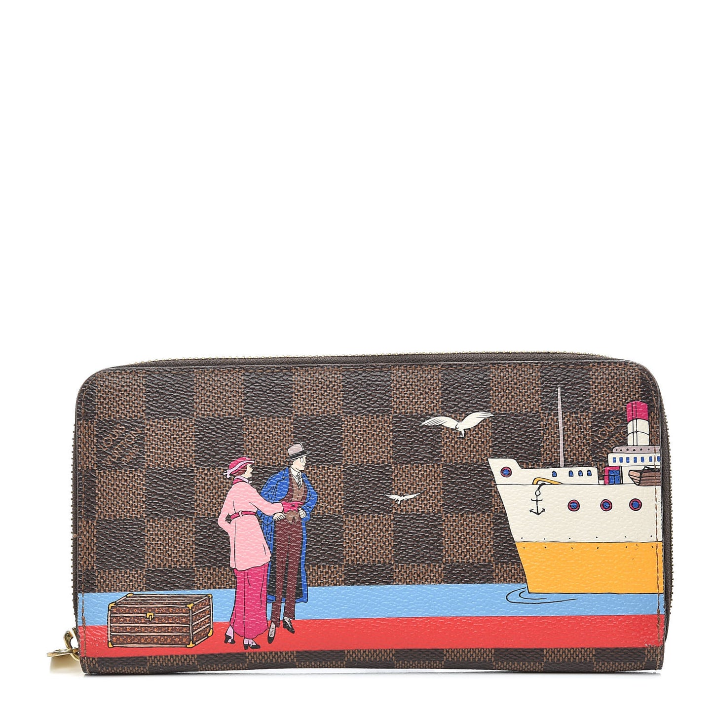 Damier Ebene 2016 Christmas Animation Zippy Wallet Rouge