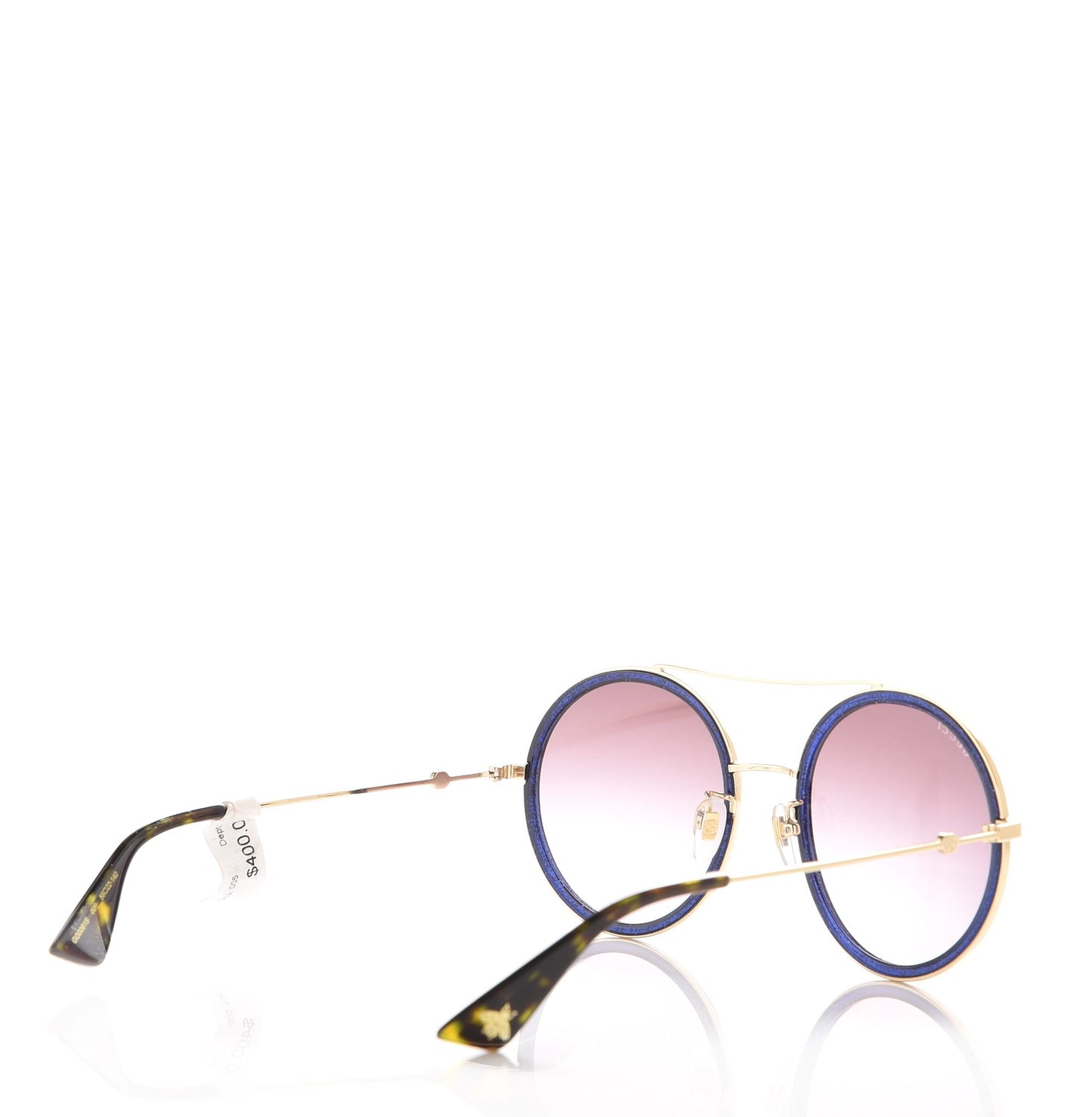 Round Aviator Glitter Sunglasses GG0061S Blue