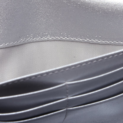 Christian Dior Metallic Grained Calfskin Diorama Croisiere Chain Wallet Silver 8 of 10