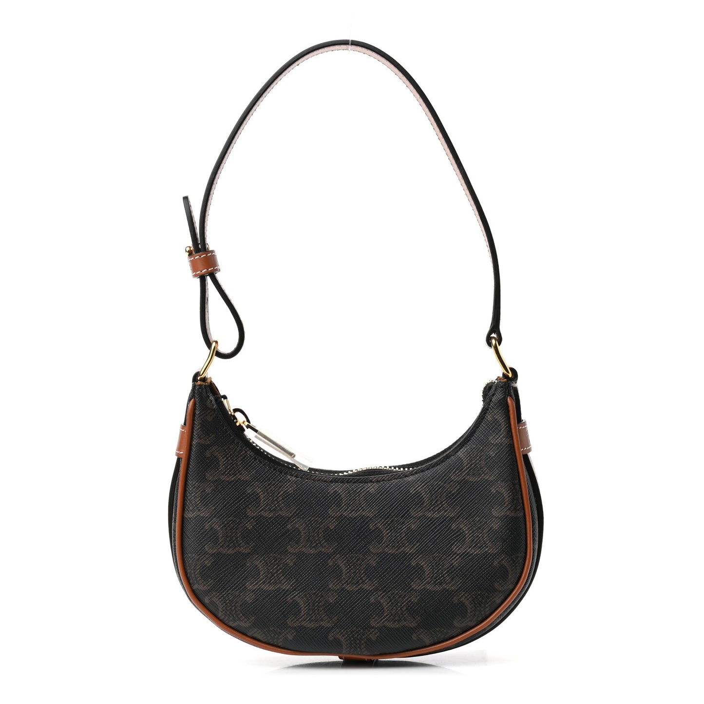 Canvas Calfskin Mini Ava Triomphe Shoulder Bag Tan