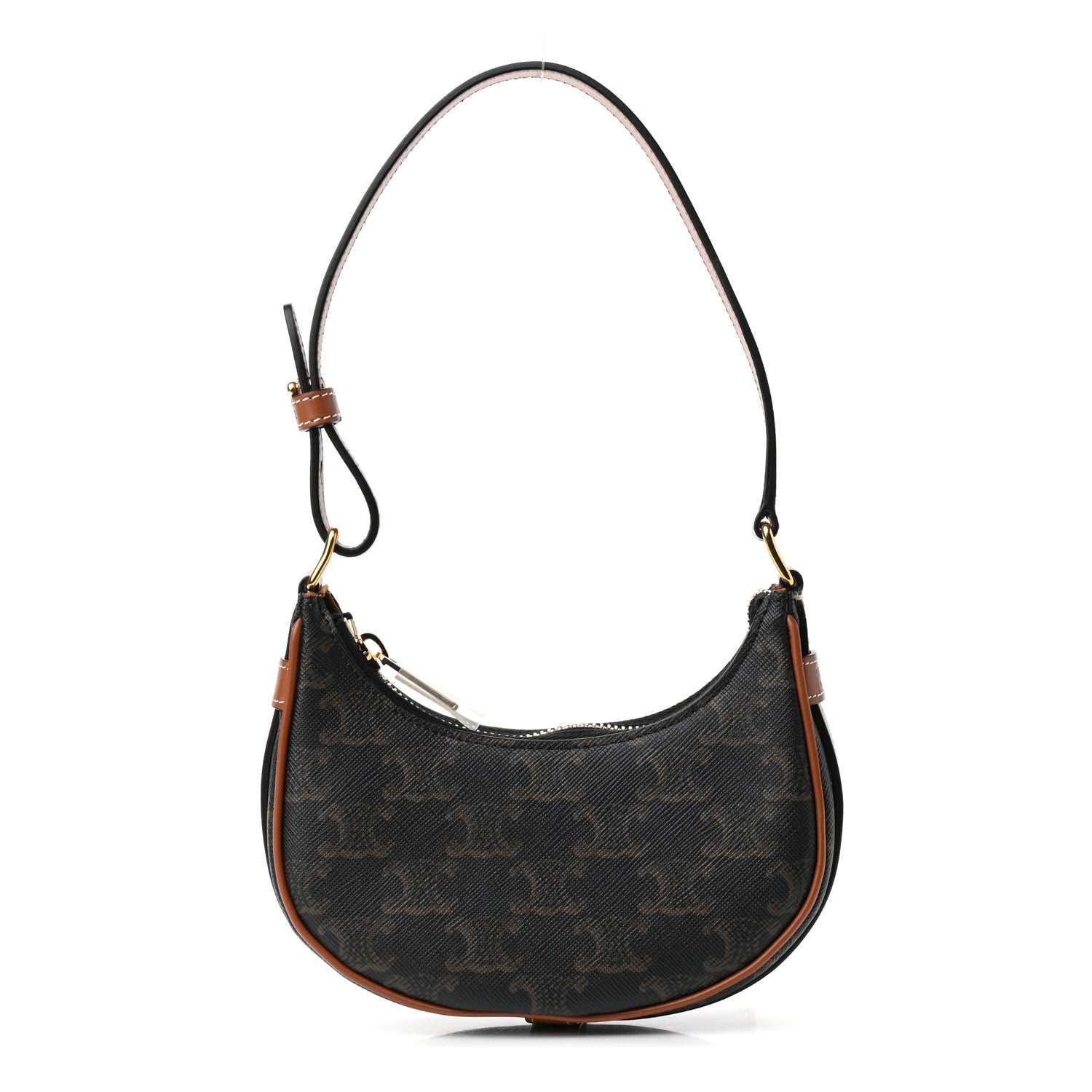 Celine Canvas Calfskin Mini Ava Triomphe Shoulder Bag Tan 1 of 9