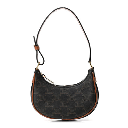 Celine Canvas Calfskin Mini Ava Triomphe Shoulder Bag Tan 1 of 9