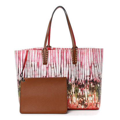 Christian Louboutin Calfskin Empire Bazin Spikes East West Cabata Tote Multi 1 of 10
