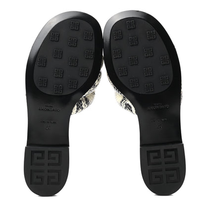 Givenchy Calfskin Snakeskin Print G Flat Sandals 37 Grey 5 of 8