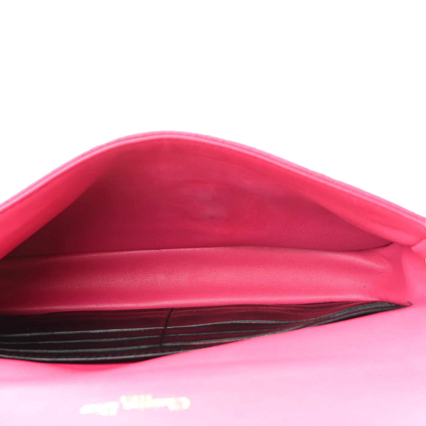 Lambskin Cannage Miss Dior Promenade Pouch Fuchsia