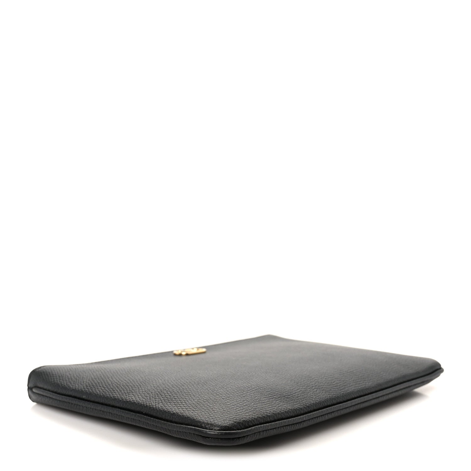 Valentino Garavani Grainy Calfskin Vlogo Medium Flat Pouch Black 4 of 7