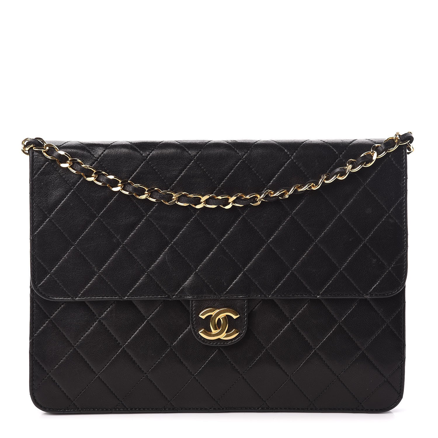 Chanel Lambskin Quilted Medium Single Flap Black 1 of 12