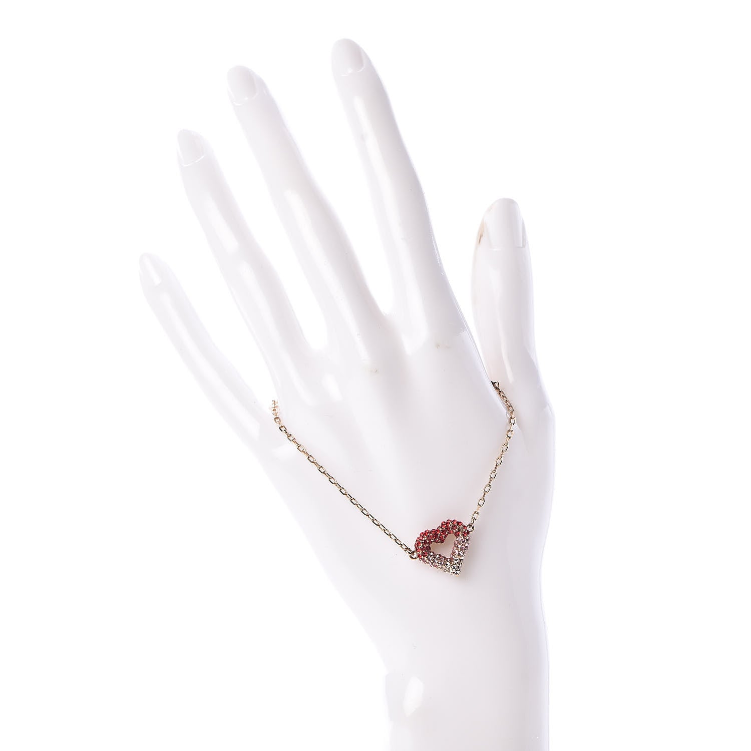 Louis Vuitton Swarovski LV and V Heart Strass Bracelet Rose Gold 2 of 5