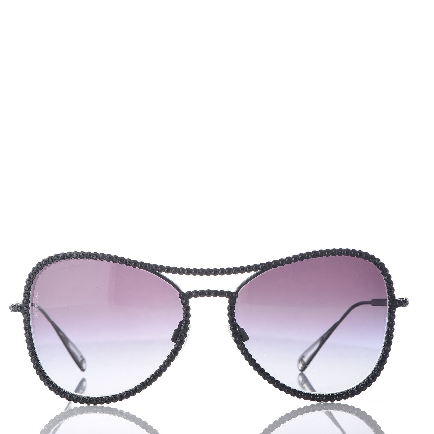 Chanel Crystal Aviator Sunglasses 71108 Black 2 of 7