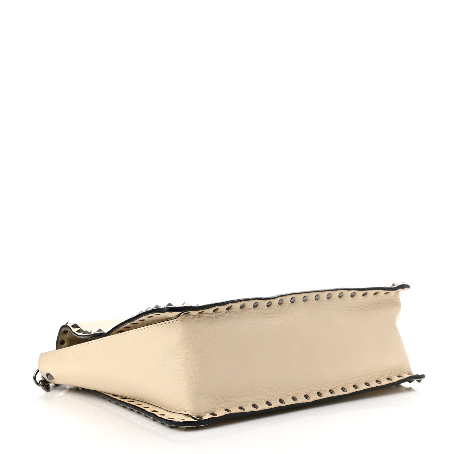 Valentino Garavani Grained Calfskin Rockstud Top Handle Flap Shoulder Bag Light Ivory 4 of 11