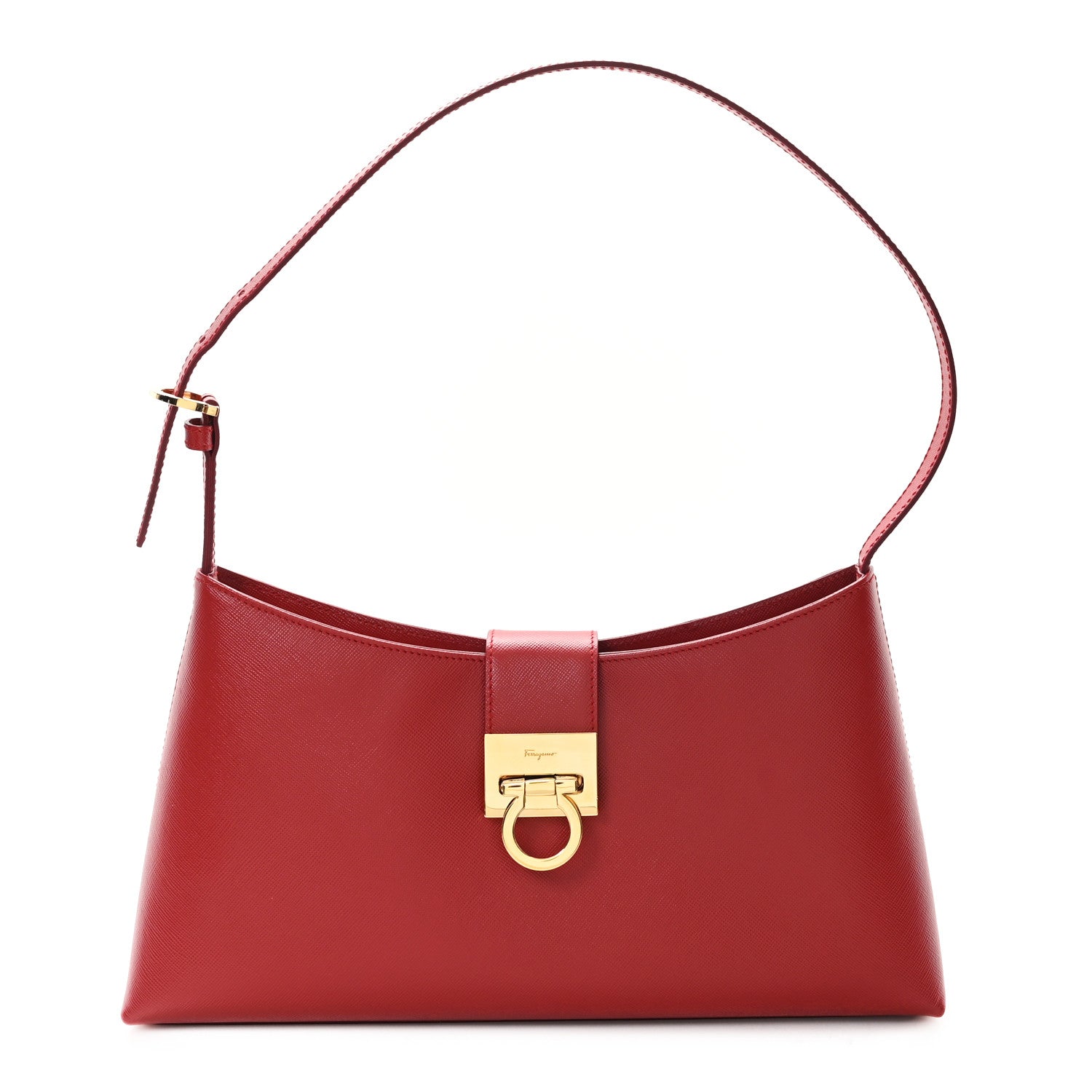 Salvatore Ferragamo Saffiano Trifolio Shoulder Bag Coral 1 of 9