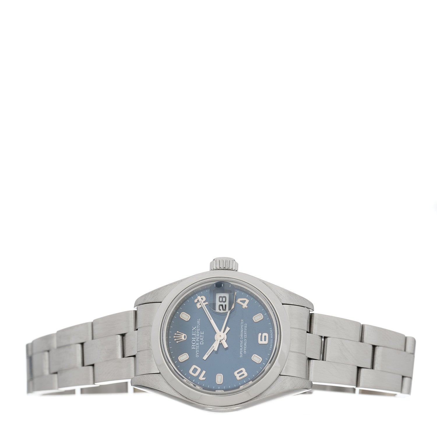 Rolex Stainless Steel 26mm Oyster Perpetual Date Watch Blue 79160 2 of 4