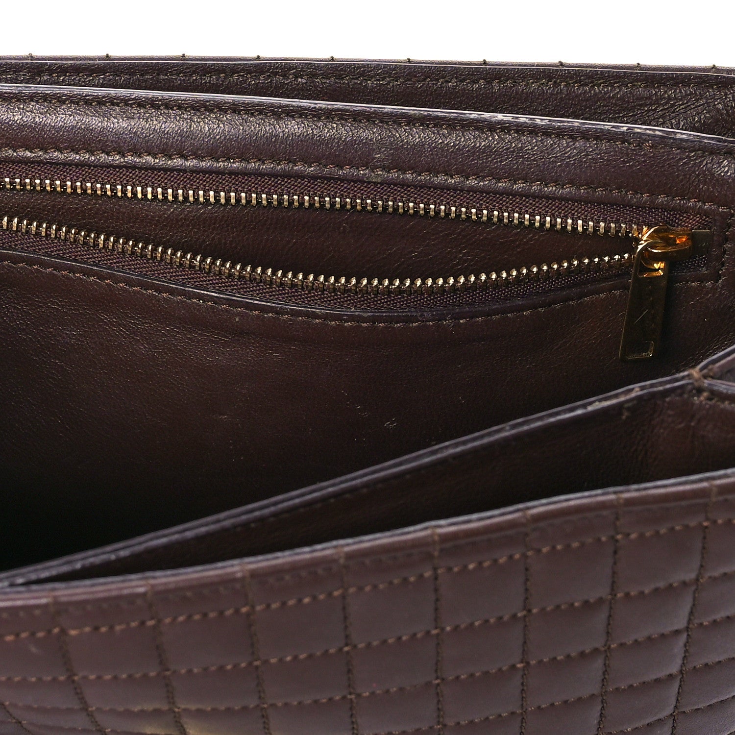 Celine Calfskin Quilted Medium C Bag Dark Brown 8 of 14