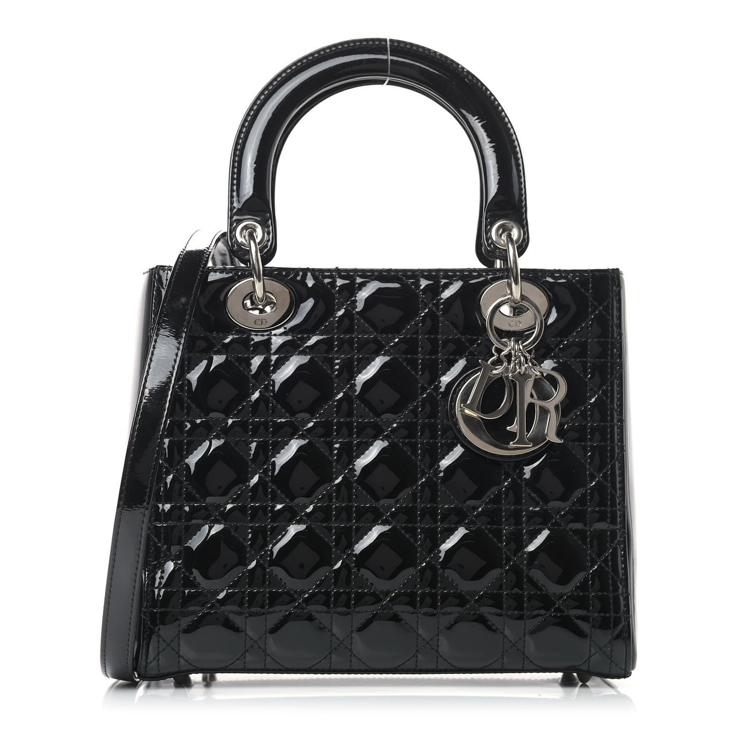 Patent Cannage Medium Lady Dior Black