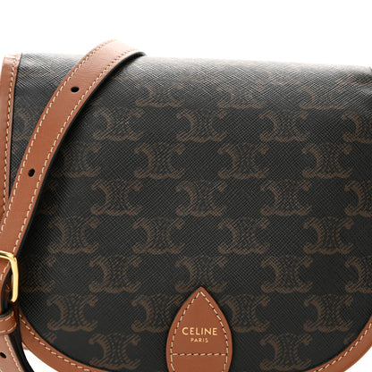 Celine Triomphe Canvas Medium Folco Bag Tan 7 of 13