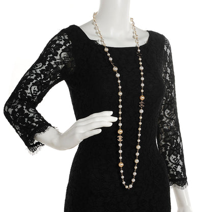 Chanel Pearl CC Long Necklace Gold 2 of 4