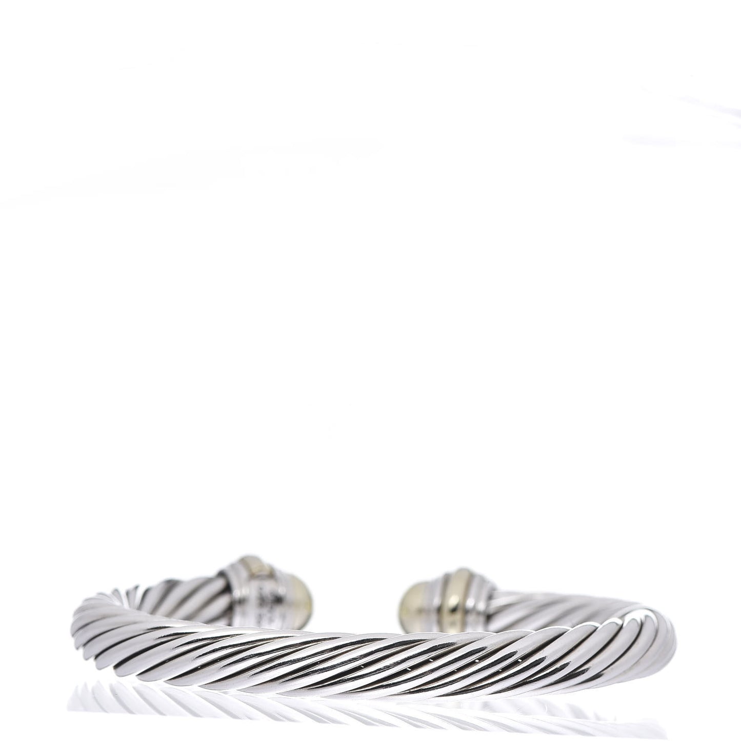 Sterling Silver 14K Yellow Gold 7mm Cable Classics Bracelet