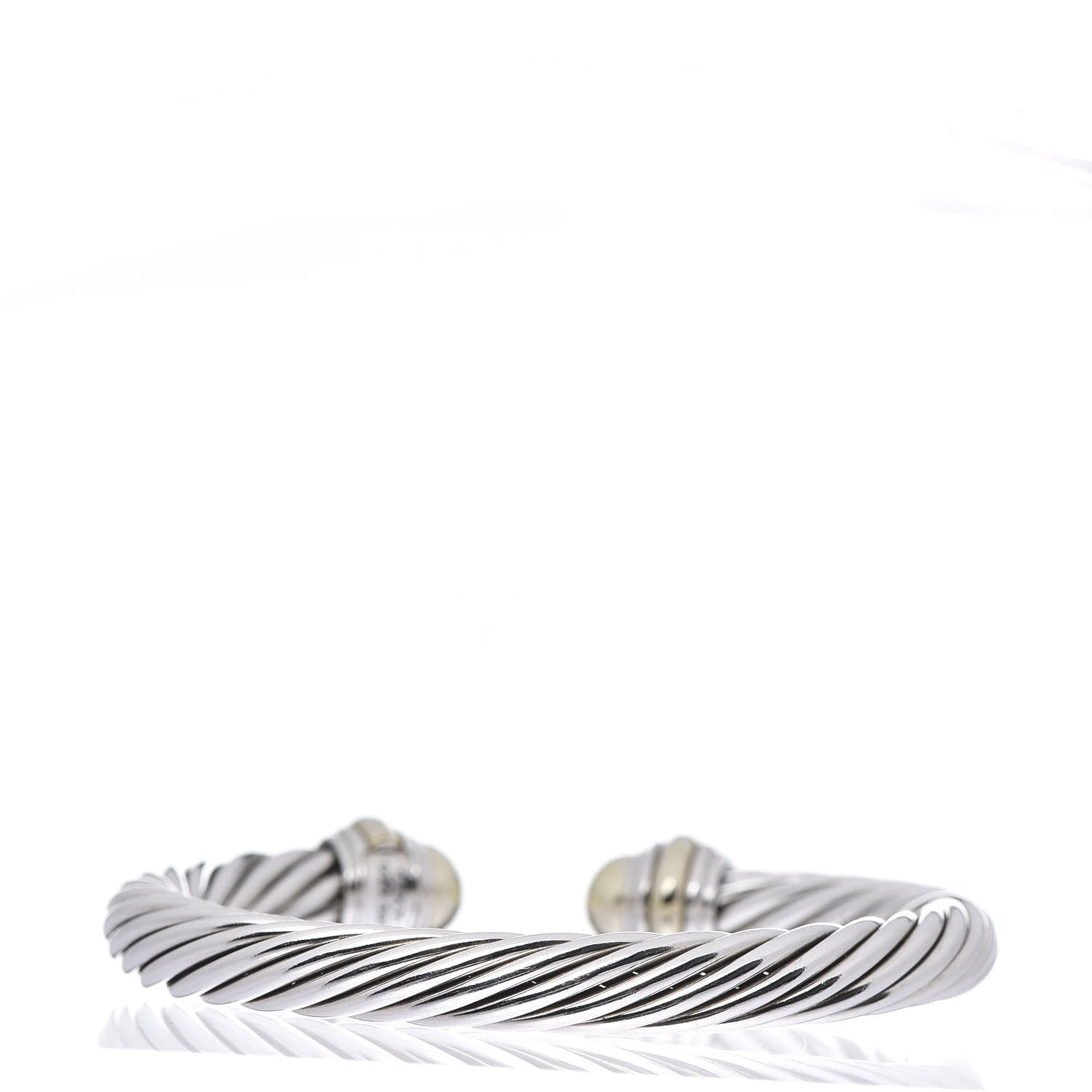 David Yurman Sterling Silver 14K Yellow Gold 7mm Cable Classics Bracelet 3 of 5