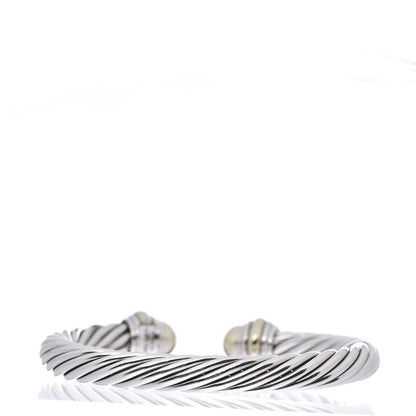 David Yurman Sterling Silver 14K Yellow Gold 7mm Cable Classics Bracelet 3 of 5