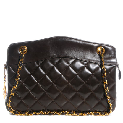 Chanel Lambskin Quilted Shoulder Bag Brown 1 of 8
