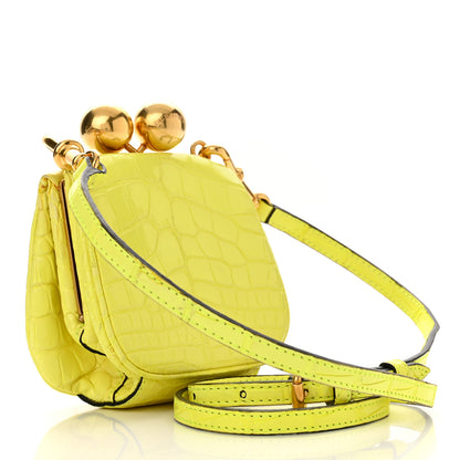 Burberry Alligator Mini Frame Bag Neon Yellow 4 of 13