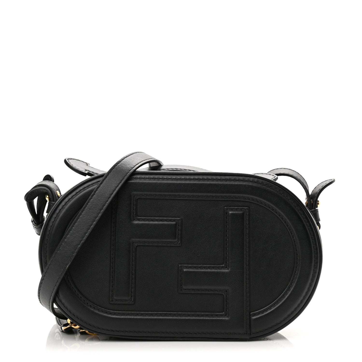 Fendi Vitello Grace Matte Mini O'Lock Camera Case Black 1 of 10