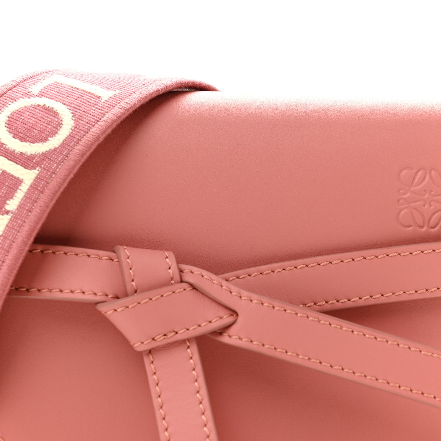 Loewe Calfskin Jacquard Mini Gate Dual Bag Peach Bloom 8 of 11
