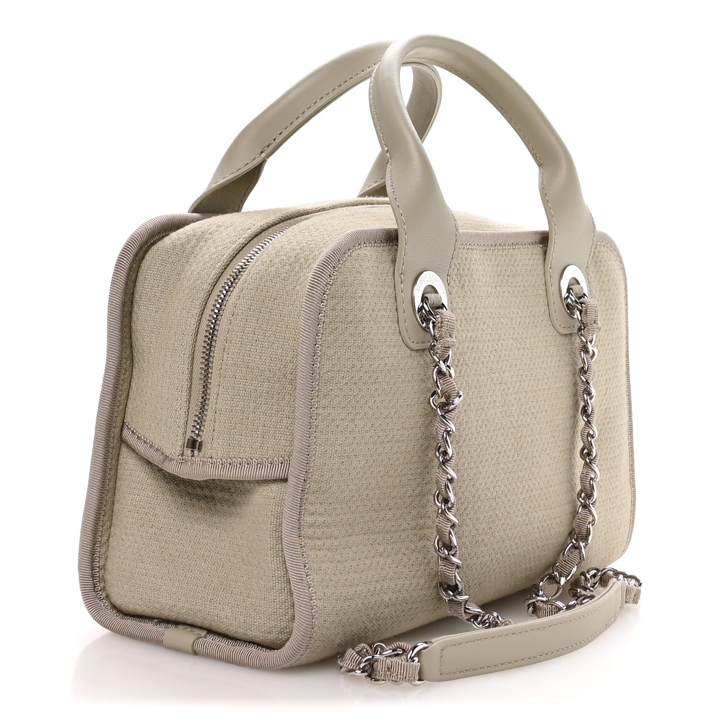 Canvas Deauville Small Bowling Bag Grey