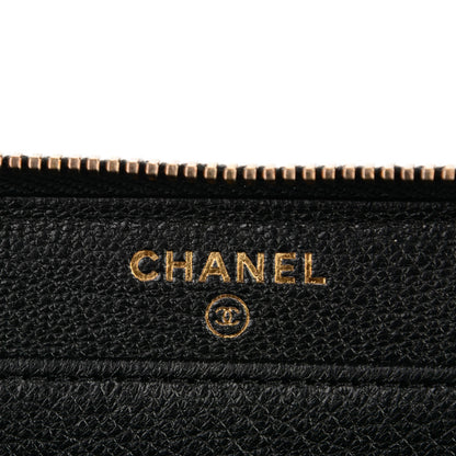 Chanel Patent Quilted Zip Around Wallet Black 6 of 8