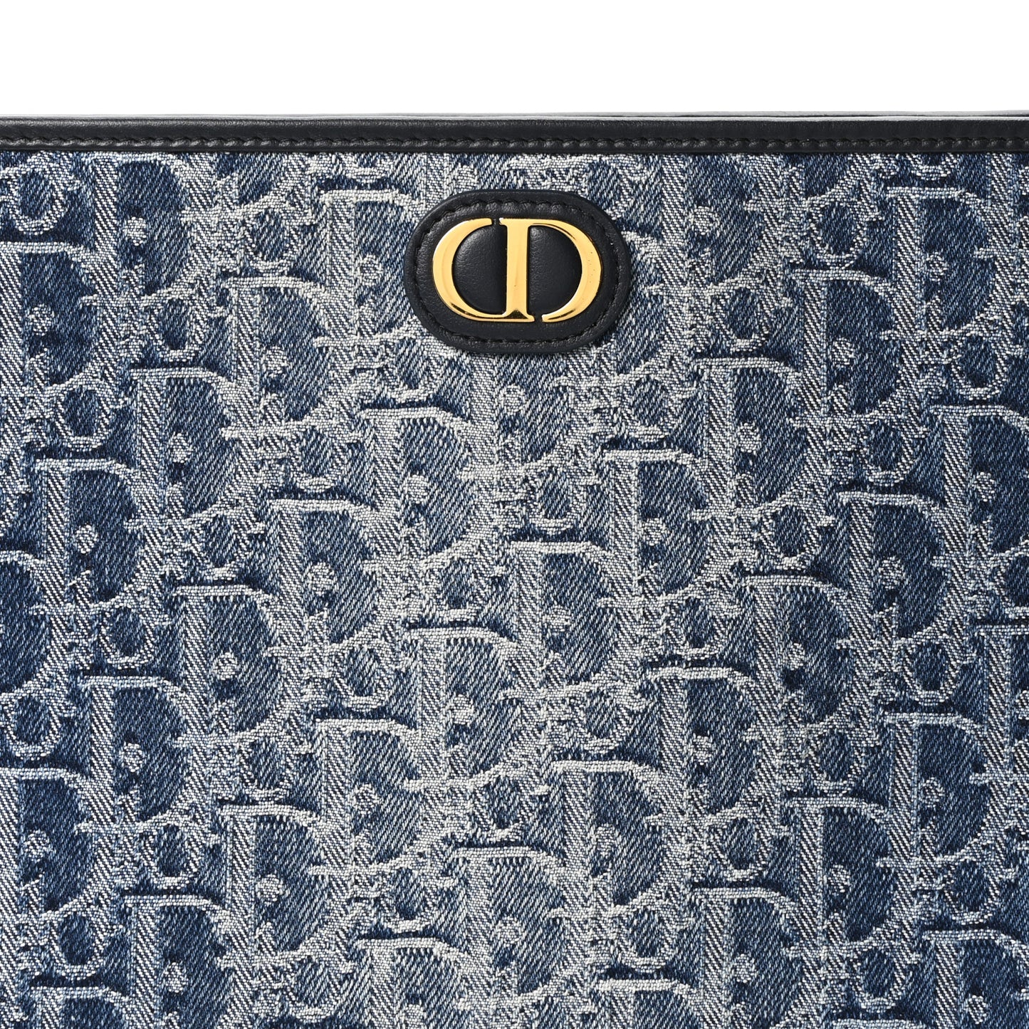 Denim Jacquard Oblique 30 Montaigne Dea Pouch  Blue