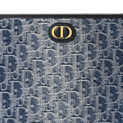Christian Dior Denim Jacquard Oblique 30 Montaigne Dea Pouch  Blue 7 of 10