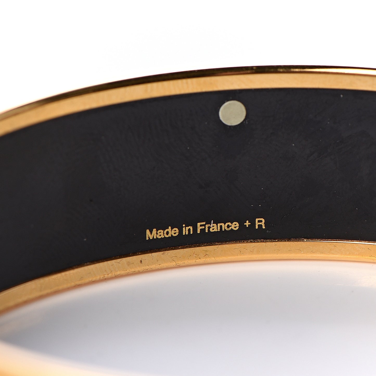 Enamel Printed Wide Caleche Bracelet 70 Jaune De Mars