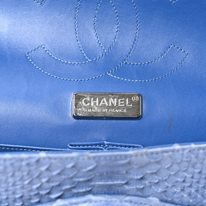 Chanel Snakeskin Jumbo Double Flap Light Blue 11 of 21