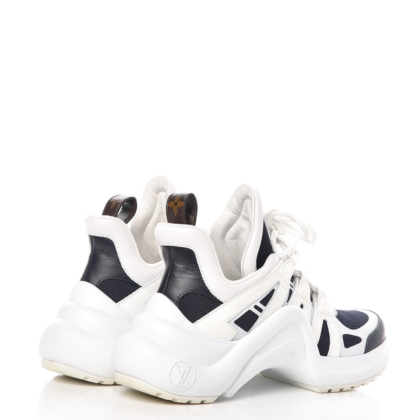 Calfskin Technical Nylon LV Archlight Sneakers 35.5 Marine