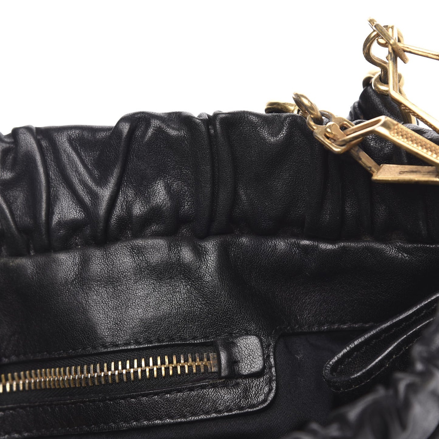 Vitello Lux Gathered Tote Black