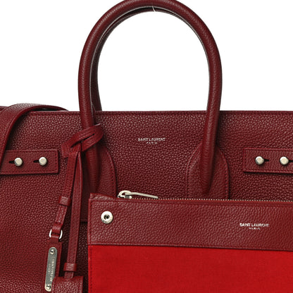 Saint Laurent Grained Calfskin Small Supple Sac De Jour Dark Pallisandre 8 of 17