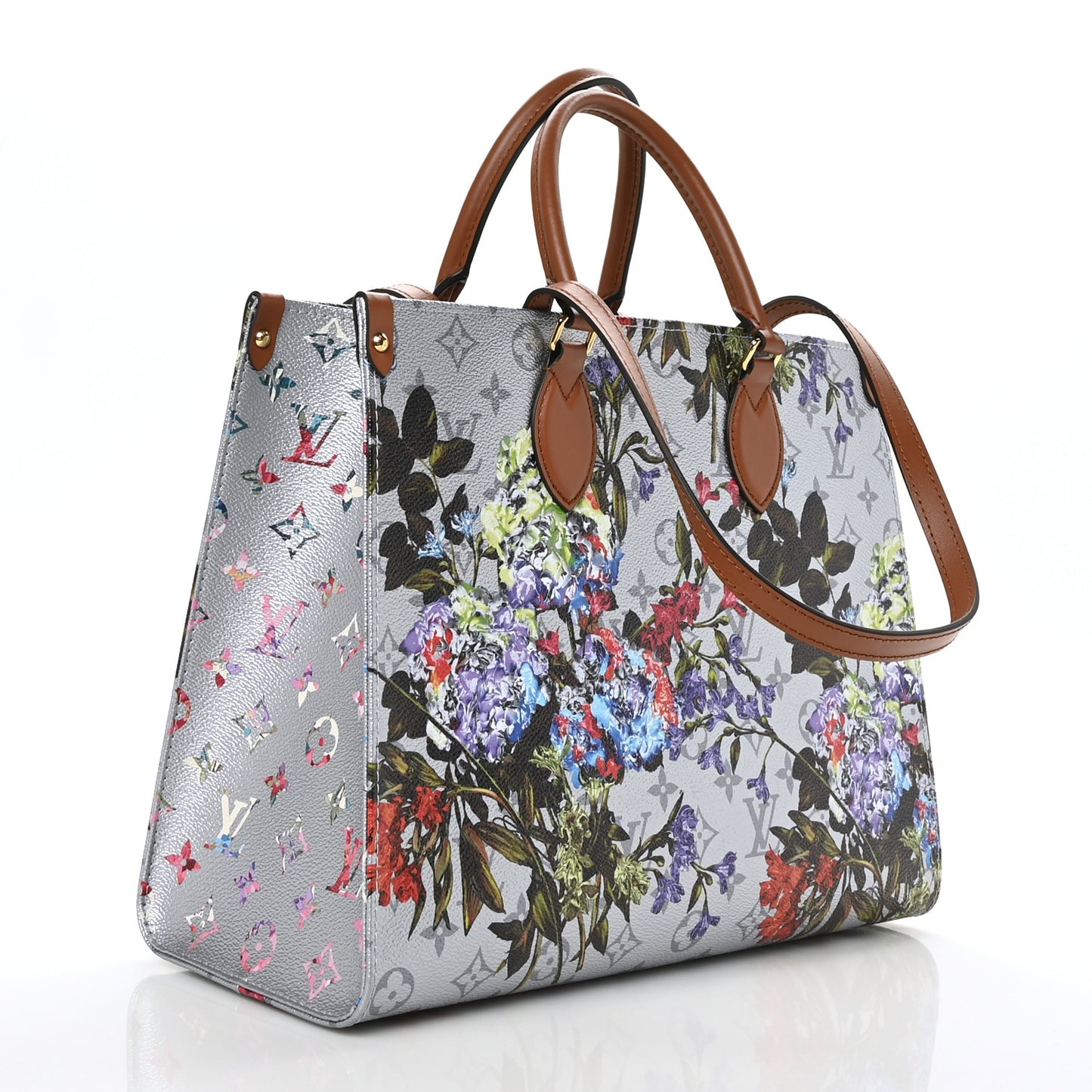Metallic Monogram LV Garden OnTheGo MM Silver