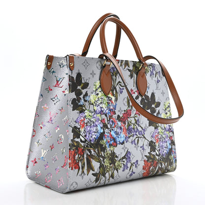 Louis Vuitton Metallic Monogram LV Garden OnTheGo MM Silver 3 of 8