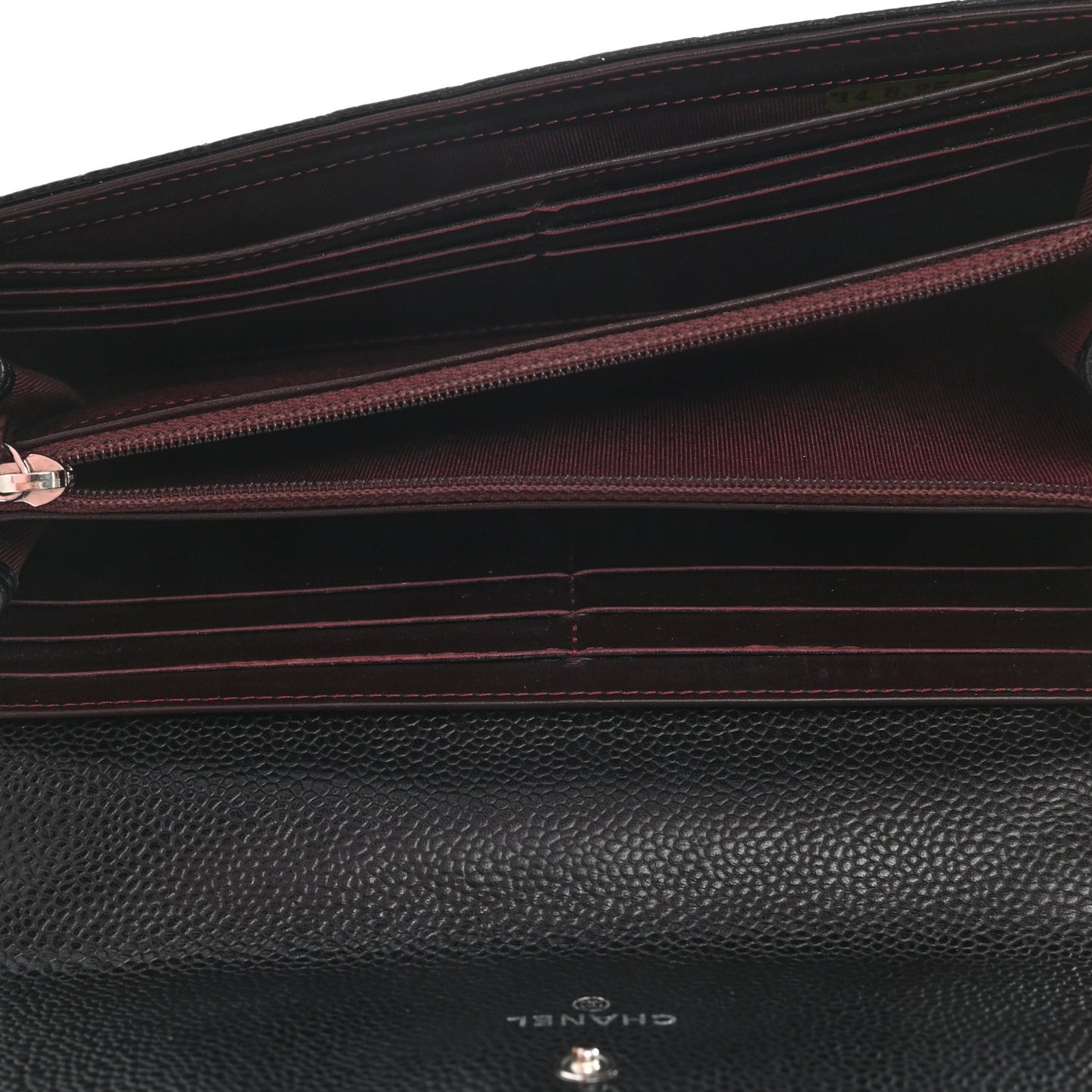 Caviar Quilted Large Flap Wallet Black