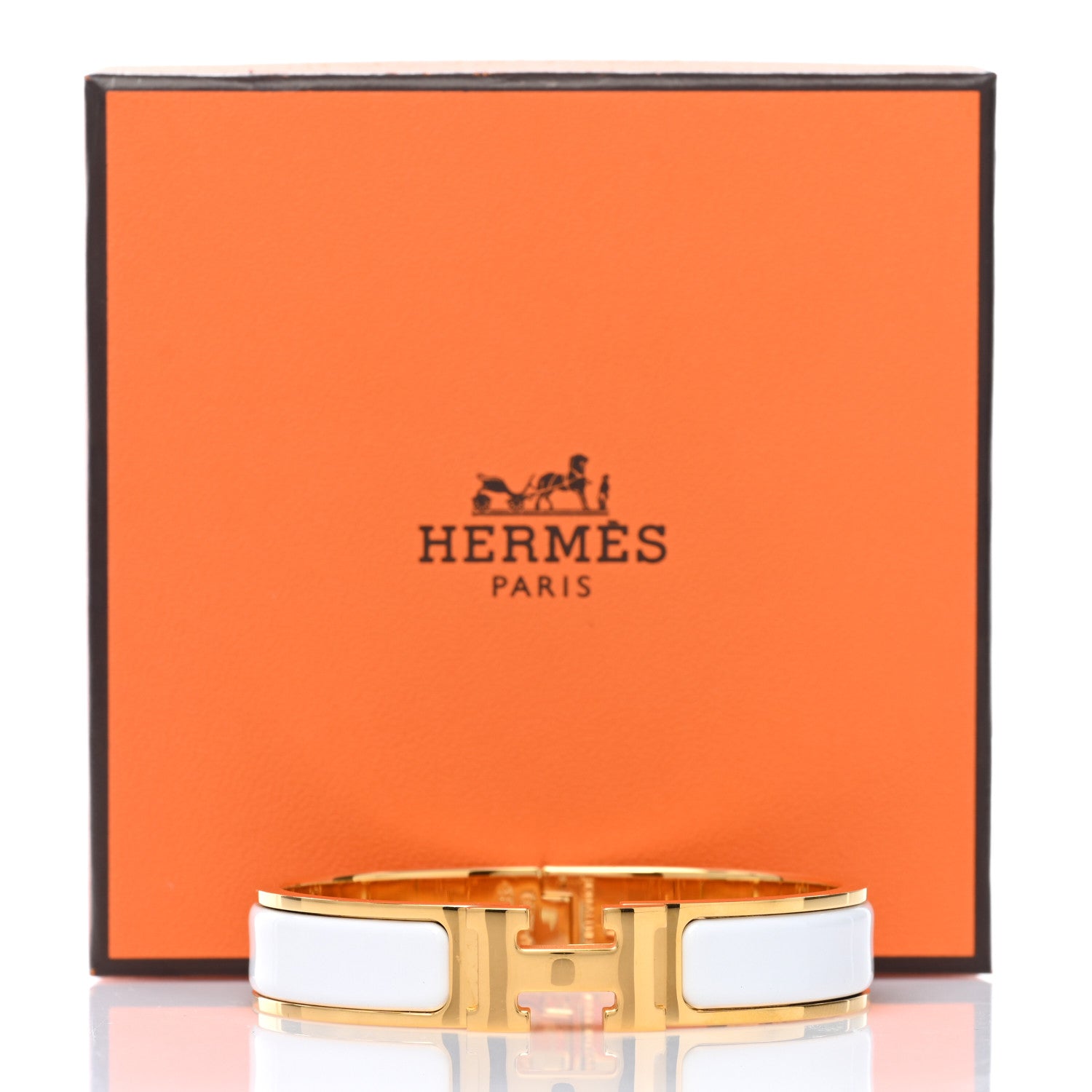 Hermes Enamel Narrow Clic Clac H Bracelet PM White 5 of 5