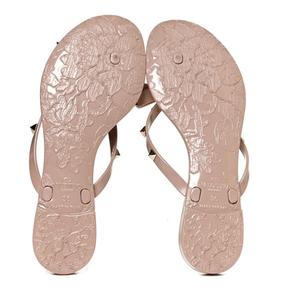 Valentino Garavani PVC Jelly Rockstud Bow Thong Sandals 36 Poudre 7 of 11