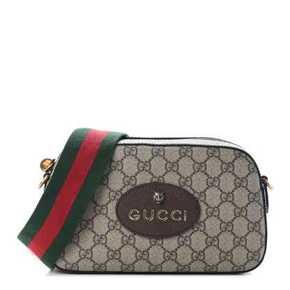 Gucci GG Supreme Monogram Web Neo Vintage Shoulder Bag Beige New Acero Crop 1 of 9